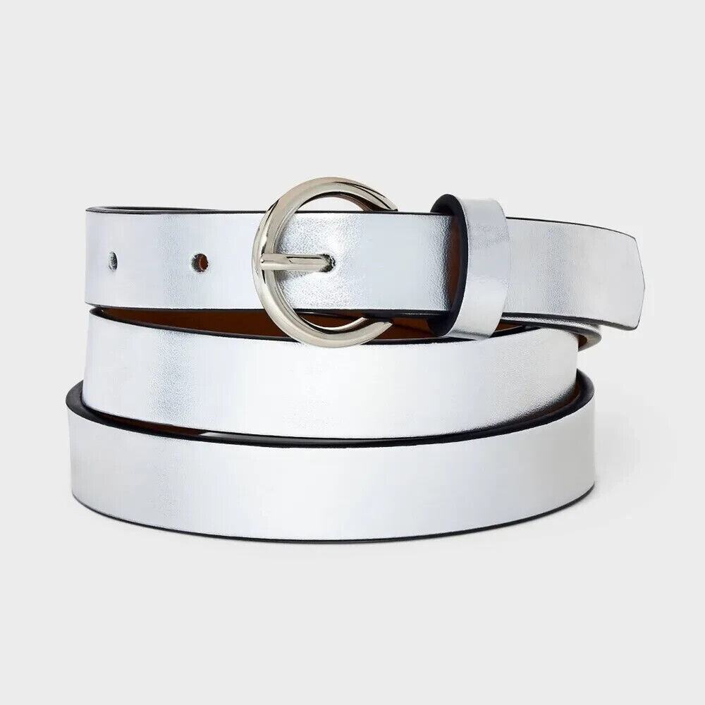 a new day Womens Skinny Belt Silver XS NWT